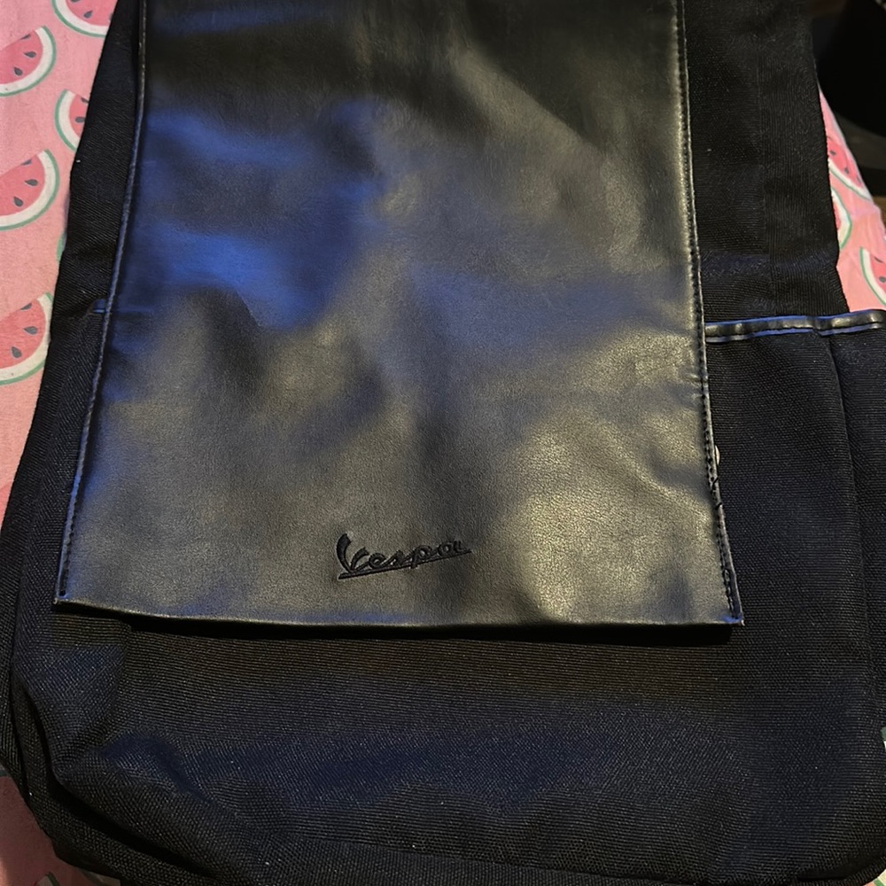 New black Vespa Italy backpack
